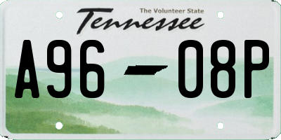TN license plate A9608P