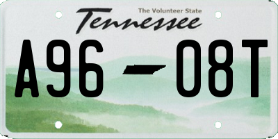 TN license plate A9608T