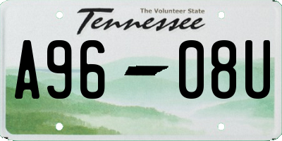 TN license plate A9608U