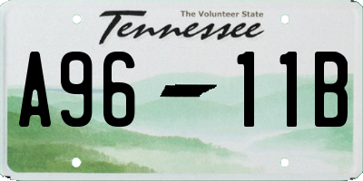 TN license plate A9611B