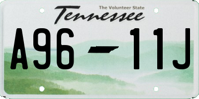 TN license plate A9611J