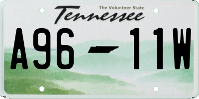 TN license plate A9611W