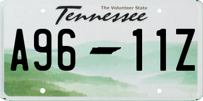 TN license plate A9611Z