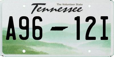 TN license plate A9612I