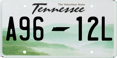 TN license plate A9612L