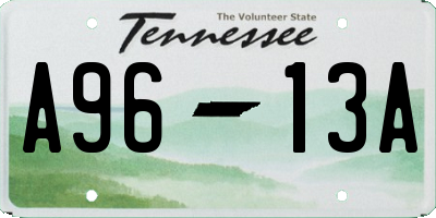 TN license plate A9613A
