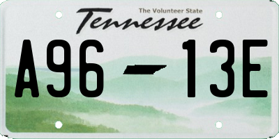 TN license plate A9613E
