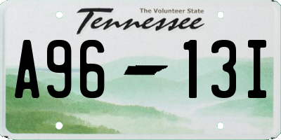 TN license plate A9613I