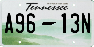 TN license plate A9613N