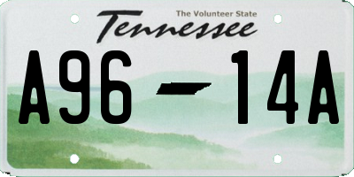 TN license plate A9614A