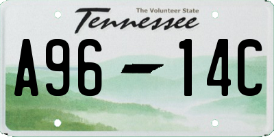 TN license plate A9614C
