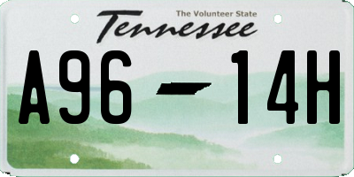 TN license plate A9614H