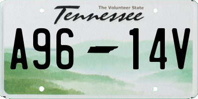 TN license plate A9614V