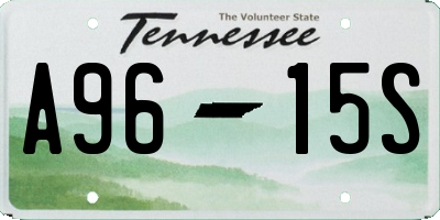 TN license plate A9615S