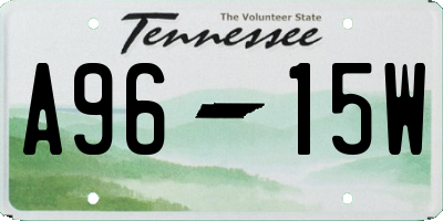 TN license plate A9615W