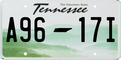 TN license plate A9617I