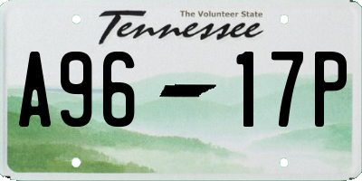 TN license plate A9617P