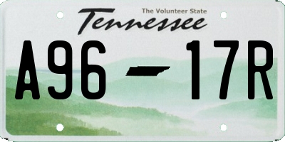 TN license plate A9617R