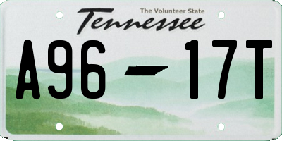 TN license plate A9617T
