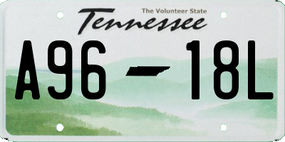 TN license plate A9618L