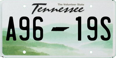 TN license plate A9619S