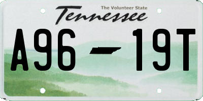 TN license plate A9619T