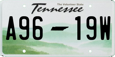 TN license plate A9619W