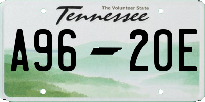 TN license plate A9620E