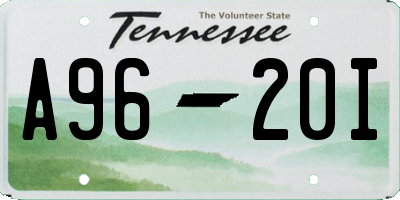 TN license plate A9620I