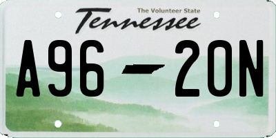 TN license plate A9620N