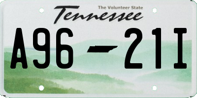 TN license plate A9621I