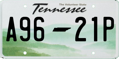 TN license plate A9621P