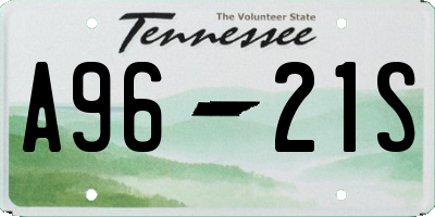 TN license plate A9621S