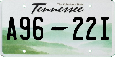 TN license plate A9622I