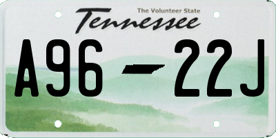 TN license plate A9622J