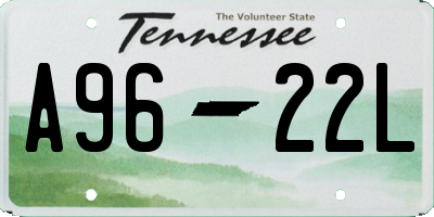 TN license plate A9622L