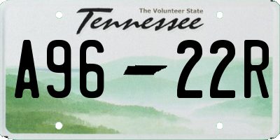 TN license plate A9622R