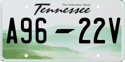 TN license plate A9622V