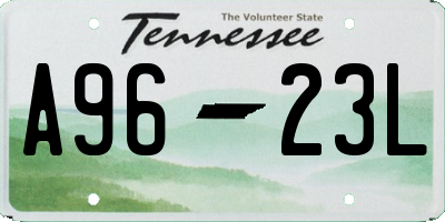 TN license plate A9623L