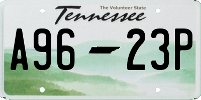 TN license plate A9623P