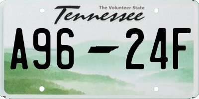 TN license plate A9624F