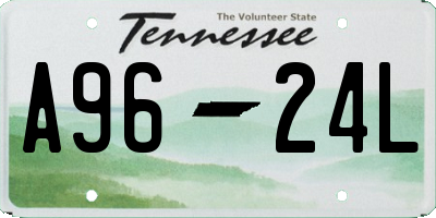 TN license plate A9624L