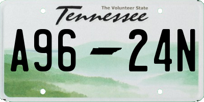 TN license plate A9624N