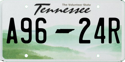 TN license plate A9624R