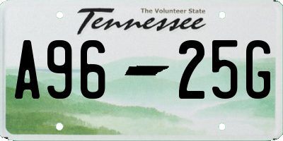 TN license plate A9625G