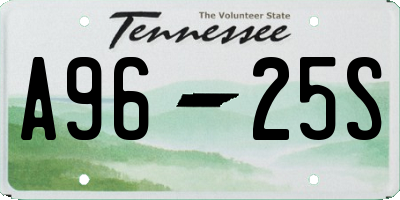TN license plate A9625S