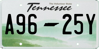 TN license plate A9625Y