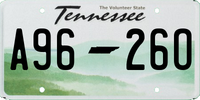 TN license plate A9626O