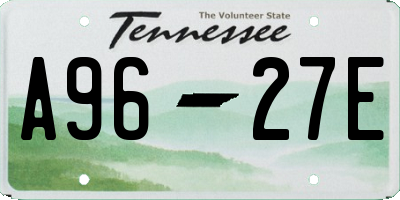TN license plate A9627E