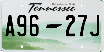 TN license plate A9627J